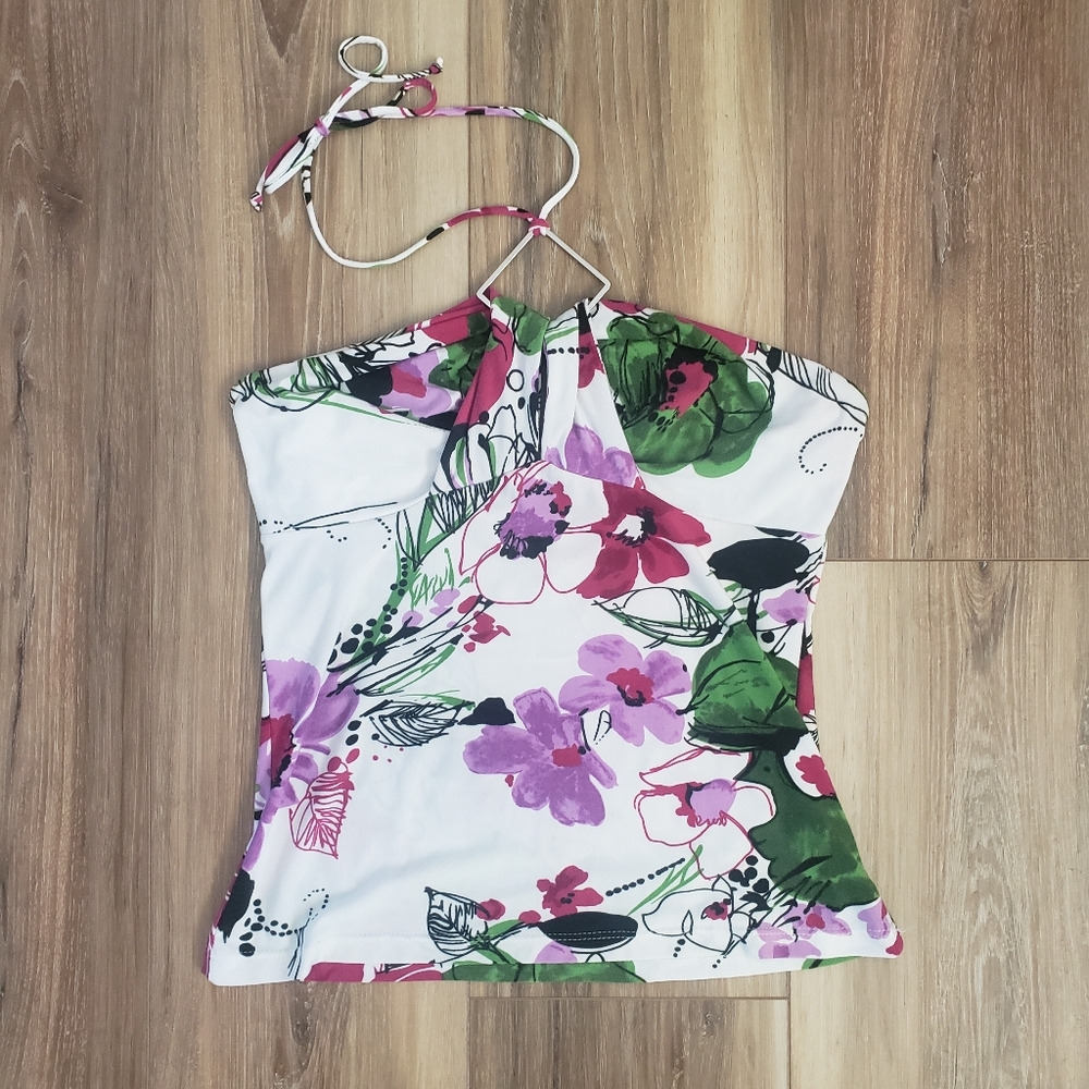 Rampage Multicolor Floral Halter Tank Top